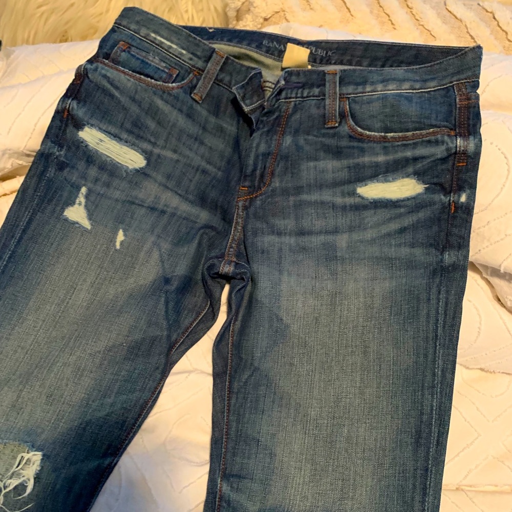 Banana Republic straight leg distressed jeans